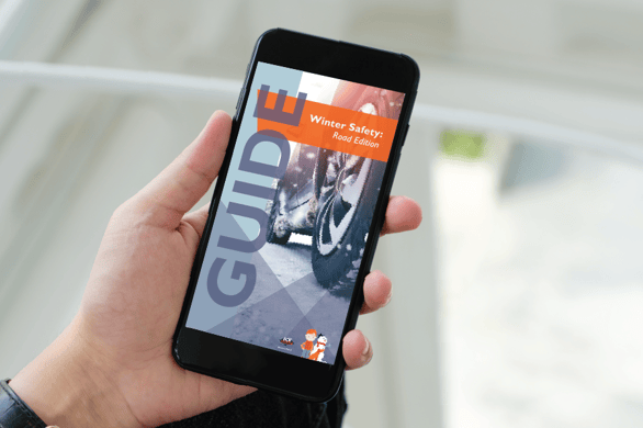 Phone with Winter Road Guide Cover